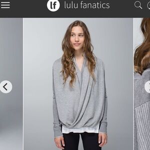 Lululemon Iconic Sweater Wrap ~ Sz M/L 8 10 Heathered Medium & Light Grey